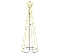 vidaXL Christmas Cone Tree Outdoor Decorative Holiday Ornament Christmas Light Display All-surface LED Tree Warm White 108 LEDs 70x180 cm