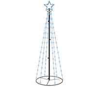vidaXL Christmas Cone Tree Outdoor Decorative Holiday Ornament Christmas Light Display All-surface LED Tree Blue 108 LEDs 70x180 cm