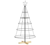vidaXL Christmas Cone Tree with Stand Black 125 cm Steel, Living Room, Modern Christmas Dcor, Festive Ornamentation, Minimalist Tree, Elegant Holiday Accent, Seasonal Display, Centerpiece