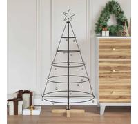 vidaXL Christmas Cone Tree with Stand Black 125 cm Steel, Living Room, Modern Christmas Dcor, Festive Ornamentation, Minimalist Tree, Elegant Holiday Accent, Seasonal Display, Centerpiece