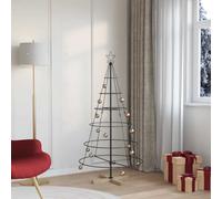 vidaXL Christmas Cone Tree with Stand Black 150 cm Steel, Living Room, Modern Christmas Dcor, Festive Ornamentation, Minimalist Tree, Elegant Holiday Accent, Seasonal Display, Centerpiece