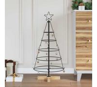 Vidaxl Christmas Cone Tree With Stand Black 90 Cm Steel