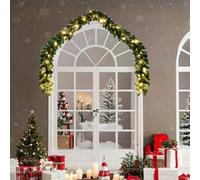 Christmas Garland with LED Lights Festive Fireplace Stair Decoration