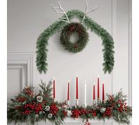 vidaXL Christmas Garland 2 pcs Green 20 m PVC