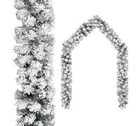 vidaXL Christmas Garland with Flocked Snow Green 10 m PVC Holiday Decoration