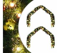 Vidaxl Christmas Garland With 600 Leds 2 Pcs Green Pvc