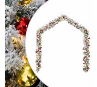 vidaXL Christmas Garland with Baubles and LED Lights, Christmas Wreath for Indoor Outdoor, Christmas Decoration, Artificial Garland, Green PVC