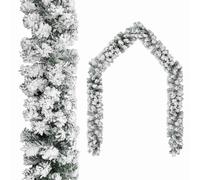 vidaXL Christmas Garland with Flocked Snow Green 5 m PVC, Green