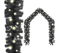 vidaXL Christmas Garland with LED Lights - Spectacular 10m Black Garland, Low Power Consumption with 150 LEDs for a Cosy Holiday Atmosphere, PVC Material