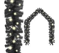 vidaXL Christmas Garland with LED Lights 10 m Black UK