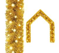 vidaXL Christmas Garland with LED Lights 10 m Gold UK