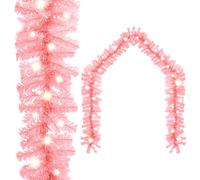 vidaXL Christmas Garland with LED Lights 10 m Pink