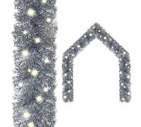 vidaXL Christmas Garland with LED Lights 10 m Silver