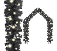 vidaXL Christmas Garland with LED Lights 20 m Black