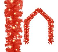 vidaXL Christmas Garland with LED Lights 20 m Red Holiday Decoration Ornament