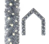 vidaXL Christmas Garland with LED Lights 20 m Silver - PVC Material, Economical LED Technology, Flexible Display, Suitable for Interior Decor