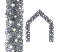 vidaXL Christmas Garland with LED Lights 20 m Silver, Silver