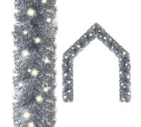 vidaXL Christmas Garland with LED Lights 20 m Silver UK