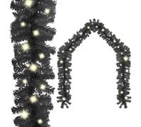 vidaXL Christmas Garland with LED Lights 5 m Black Holiday Xmas Decoration