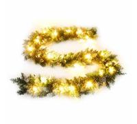 vidaXL Christmas Garland with LED Lights Green 5.2 m PVC Artificial Garland