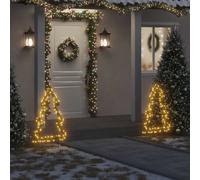 vidaXL Christmas Light Decoration with Ground Spikes Tree 115 LEDs 90 cm