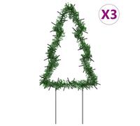 vidaXL Christmas Light Decorations Stake Light with Spikes 3 pcs Tree 50 LEDs