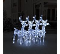 vidaXL Christmas Reindeers 4 pcs Cold White 160 LEDs Acrylic