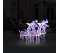 vidaXL Christmas Reindeers 4 pcs Multicolour 160 LEDs Acrylic