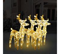 vidaXL Christmas Reindeers 4 pcs Warm White 160 LEDs Acrylic