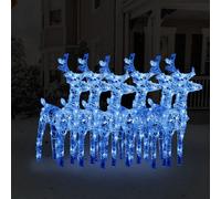 vidaXL Christmas Reindeers 6 pcs Blue 240 LEDs Acrylic