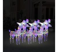 vidaXL Christmas Reindeers 6 pcs Multicolour 240 LEDs Acrylic