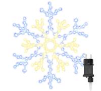 vidaXL Christmas Snowflake Warm White 56 x 49 x 0.7 cm PVC, Living Room, Modern Christmas Decor, Durable Festive Decoration, LED Display, Color Change Light, Indoor Ornament, Garden Lighting