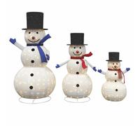 vidaXL Christmas Snowman Family 3 pcs Warm White 55 x 122 cm Fabric, Living Room