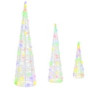 vidaXL Christmas Tree 3 pcs Multicolour 20 x 20 x 80 cm Acrylic