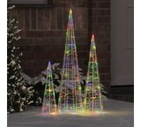 Vidaxl Christmas Tree 3 Pcs Multicolour 20 X 20 X 80 Cm Acrylic