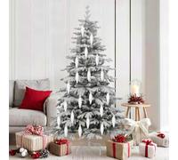 vidaXL Christmas Tree Decoration 40 pcs White, Living Room, Elegant Christmas Ornament, Modern Decoration, Simple Tree Dcor, Cyan Spiral, Festive Decorative Hangings