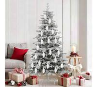 vidaXL Christmas Tree Decoration 40 pcs White, Traditional Christmas Ornament, Festive Bauble, Modern Minimalist Decor, Contemporary Tree Decoration, Holiday Charm