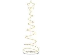 vidaXL Christmas Tree Light Cone - 120 LED Lights - Warm White - 180 cm Metal Spiral - Indoor/Outdoor Use with 8 Light Modes