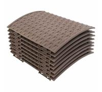vidaXL Christmas Tree Skirt Basket Cover - Brown Woven Look Polypropylene, 65cm Diameter, Quick Assembly, Low Maintenance, Rustic Holiday Decor