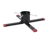 vidaXL Christmas Tree Stand Holder Base - Metal/Plastic - Black/Red - 61x61x15.5 cm - Supports Trees Up to 2.6m Tall