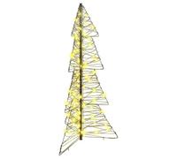 vidaXL Christmas Tree with 100 LEDs Warm White 120 cm Rattan, Living Room, Modern Holiday Decor, Christmas Accents, Cozy Ambiance, Festive Lighting, Ornament Enhancer, Event Decoration
