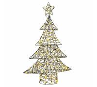 vidaXL Christmas Tree with 120 LEDs Warm white 150 cm Rattan