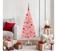 Vidaxl Christmas Tree With 150 Leds With Stand Pink 120 Cm Pvc