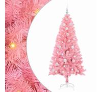 vidaXL Christmas Tree with 150 LEDs with Stand Pink 150 cm PVC, Living Room, Modern Christmas Tree, Seasonal Decor, Festive Ornament, Warm LED Lights, Indoor Display, PVC