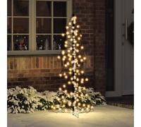 vidaXL Christmas Tree With 160 Leds Warm White 150cm Rattan, White