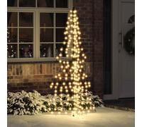vidaXL Christmas Tree With 240 Leds Warm White 180cm Rattan, White
