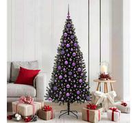 Vidaxl Christmas Tree With 300 Leds With Stand Black 180 Cm Pvc