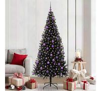 Vidaxl Christmas Tree With 300 Leds With Stand Black 210 Cm Pvc