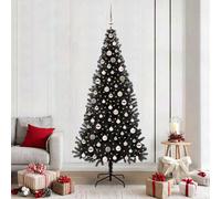 Vidaxl Christmas Tree With 300 Leds With Stand Black 210 Cm Pvc