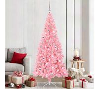 vidaXL Christmas Tree with 300 LEDs with Stand Pink 210 cm PVC